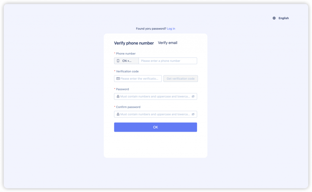 Password reset via mobile number